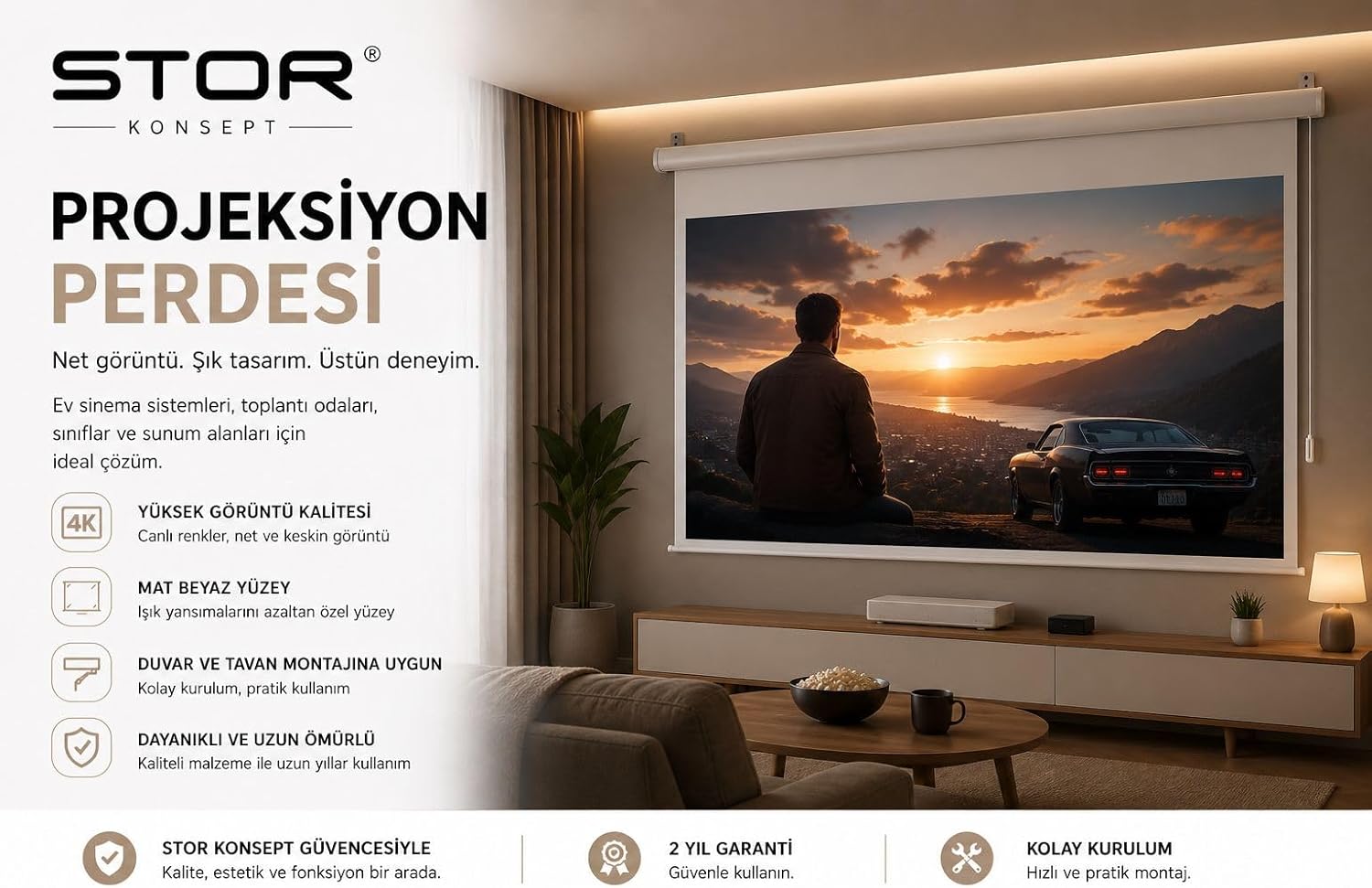 Stor Konsept Projeksİyon Perdesİ Beyaz