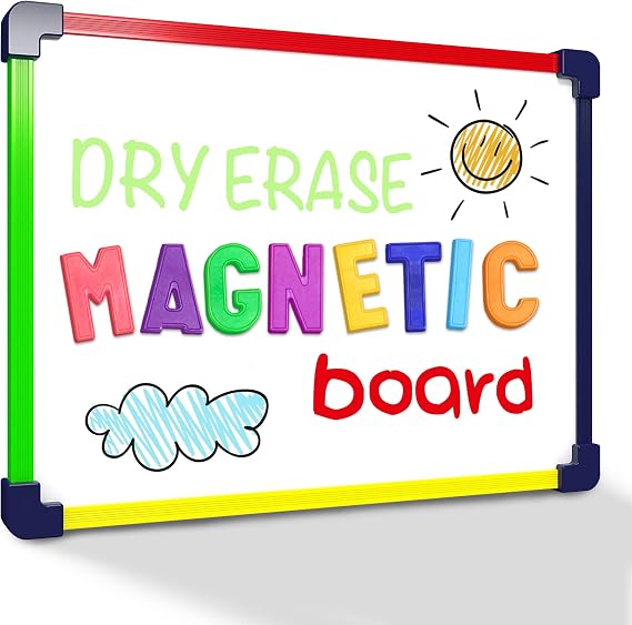 Scribbledo 9 x 12 Magnetic Dry Erase Board for Kids, Double Sided Hardboard with a Crisp Reusable Writing Surface for Classroom, Home and Travel