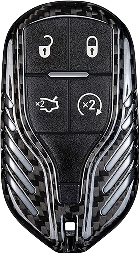 Genuine Carbon Fiber Key Fob Cover for Maserati Ghibli Levante Quattroporte 2013-2023 Smart Car Remote Key Fob Case for Men Women - Black