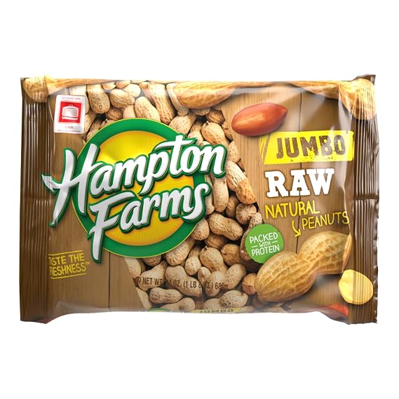 Hampton Farms Jumbo Raw Natural In-Shell Peanuts for Boiling, 24 oz Bag