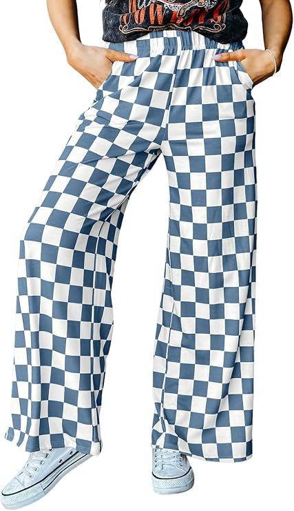 Acelitt Womens Checkered Pants