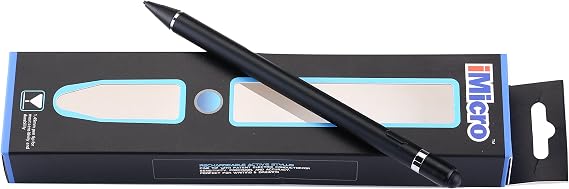 iMicro Rechargeable Active Stylus Pen, 1.49mm thin nib, Stable Performance, No Pairing Required, Compatible with all Touch Screen Devices, USB Charging Cable Included.