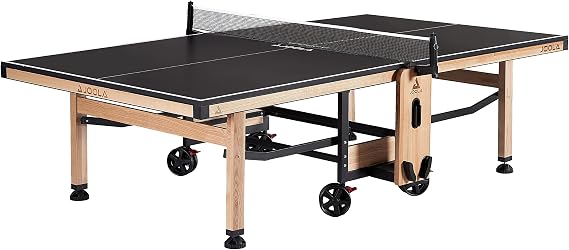 JOOLA Madeira Indoor Table Tennis Table - Wood & Steel Contemporary Design - Regulation Size High-End Ping Pong Table with Built in Racket & Ball Holders - Tournament Level Permanent Ping Pong Net