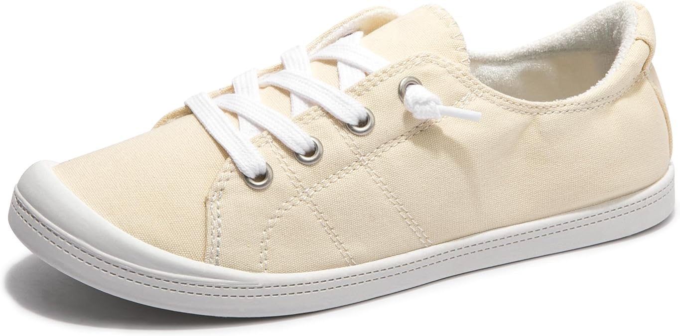 Womens Slip On Shoes, Canvas Low Top Sneakers, Casual Classic Flat Shoes