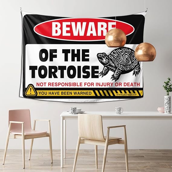 Outdoor Bar Accessories Decor Beware Of Tortoise Tapestry Dorm Art Bedroom Wall Decor Above Bed(75X100CM)