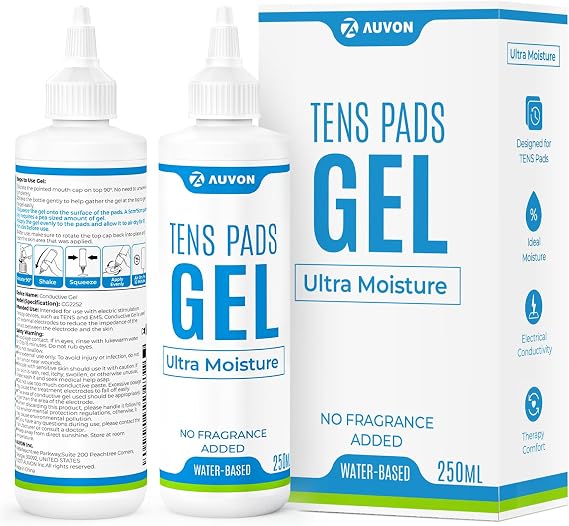 AUVON Professional Conductive Gel Specialized for TENS Unit Pads, Odorless