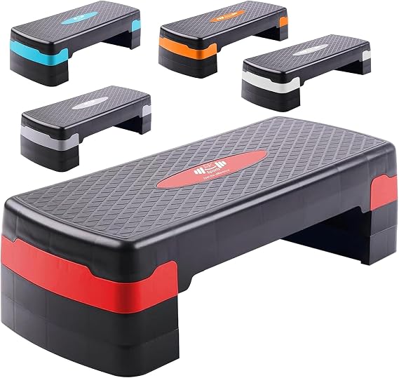 FK Sports Adjustable Aerobic Stepper for Home Workout | 10-30 CM Height Levels, Exercise Step for Exercise Workout, Aerobic Step Platform,Workout Step, Adjustable Step Up Box for Home Gym Fitness