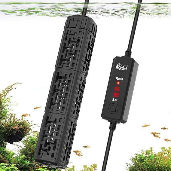 AQQA Fish Tank Heater,Aquarium Heater 50W 150W 250W 400W 500W 800W for 3-220 Gal,Set Temperature 59F-93F Temperature Accuracy,Out of Water or High Temperature Automatic Power Off (150W to 15-30 gal)