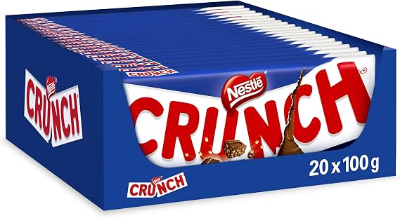 Crunch Milk Chocolate Sharing Bars, 16 x 100 g