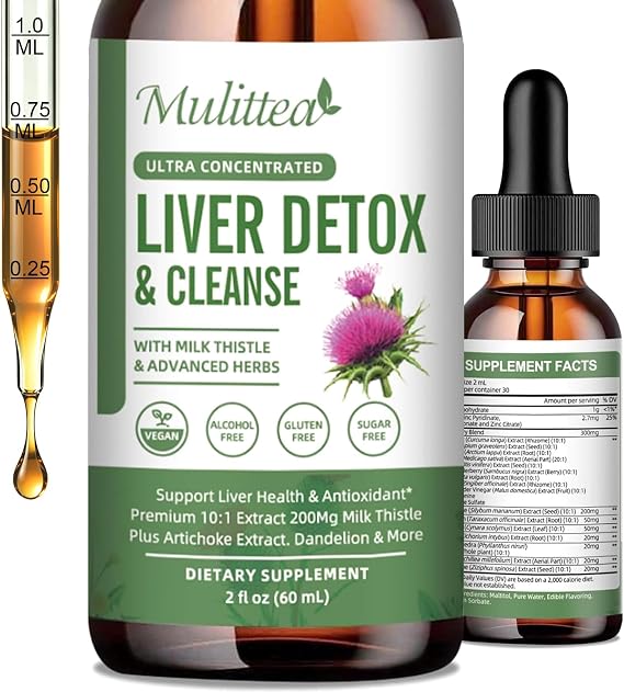 Liver Health & Lymphatic Drainage Drops with Milk Thistle & Artichoke -60ml