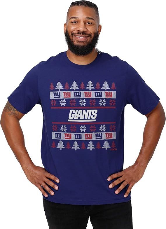 FOCO NFL Unisex-Adult NFL Team Logo Holiday Sweater T-Shirt