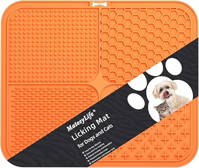 MateeyLife Lick Mat for Dogs X Large, 12×10 Lick Pat with Suction Cups for Large Dogs, Dog Food Mats for Anxiety Relief, Dog Enrichment Toys to Keep Them Slow Feeder, Cat Licking Matt for Bathing