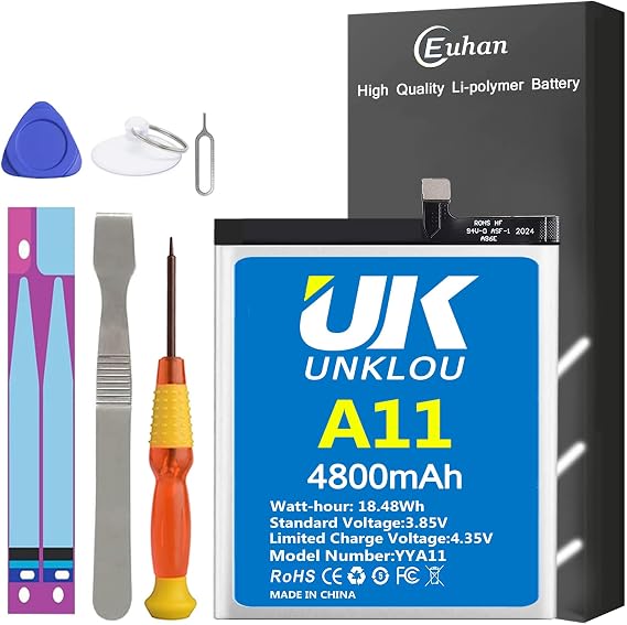 Galaxy A11 Battery, [Upgraded] 4800mAh Li-Polymer HQ-70N Replacement Battery for Samsung Galaxy A11 A115F SM-A115M SM-A115U with Repair Tool Kit [24 Month Service]