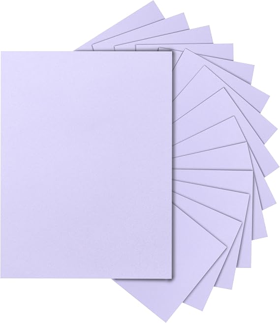 Silunkia 40 Sheets Light Purple Cardstock 8.5 x 11 Certificate Paper 75lb