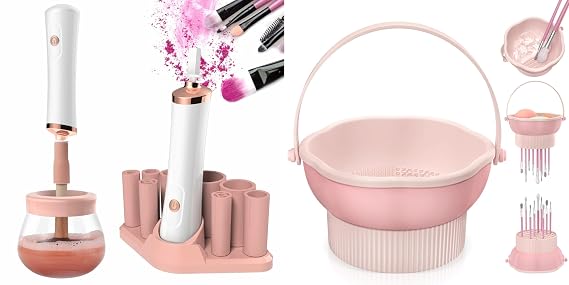Senbowe Electric Makeup Brush Cleaner and 3 in 1 Makeup Brush Cleaner Bowl