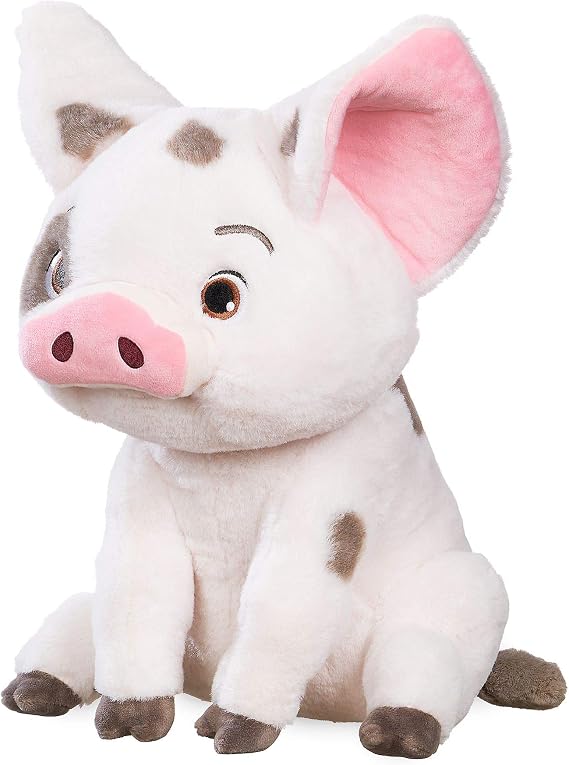Disney Store Pua Soft Toy, Moana, 30 cm / 12 inches, Made of Soft Fabric with Embroidered Details, Suitable for All Ages.