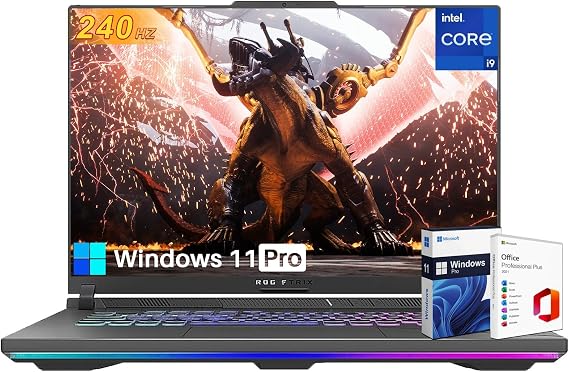 ASUS ROG Strix G16 Gaming Laptop 2024, 16" 240Hz QHD+, Intel 14th Gen Core i9-14900HX (Up to 5.8GHz), GeForce RTX 4060, 32GB DDR5, 1TB SSD, Backlit KB, Wi-Fi 6E, Win11 Pro & MS Office Lifetime License