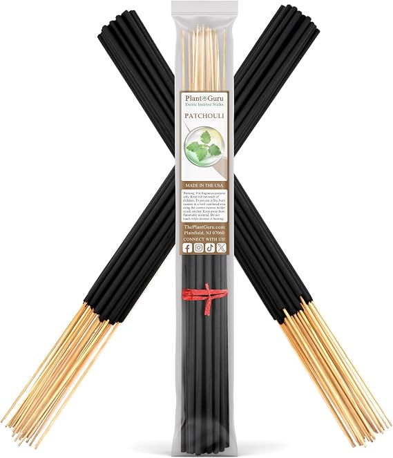 Patchouli Exotic Incense Sticks Jumbo 19 Inch Long - Bulk 1 Bundle 27 to 30 Sticks - Natural 19" Extra Large with A Smooth Aroma That Burns for 3 to 4 Hours Each.