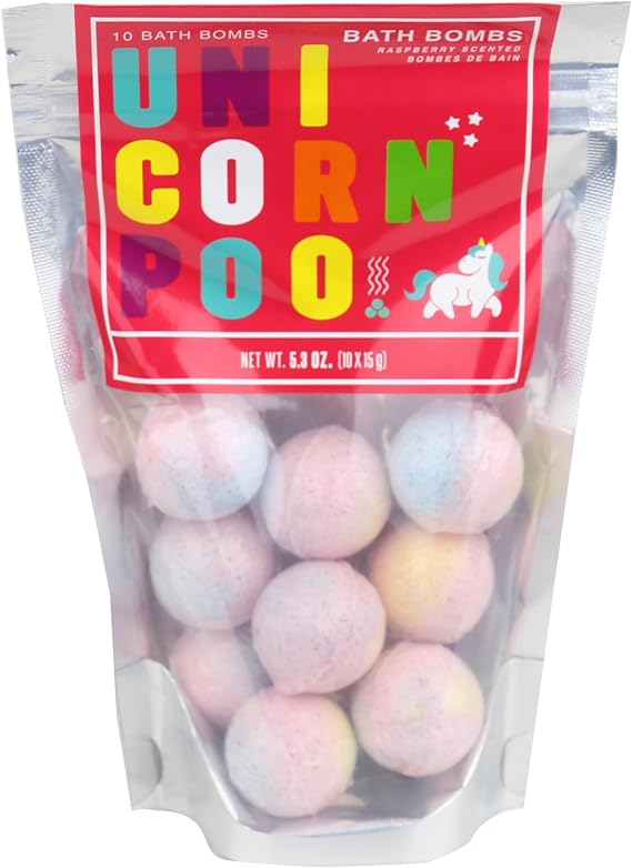 Gift Republic Unicorn Poo Bath Bombs Raspberry Scented Mini Colourful Bath Bombs for Kids Fun Bathtime Fizzies Pampering Gift Set