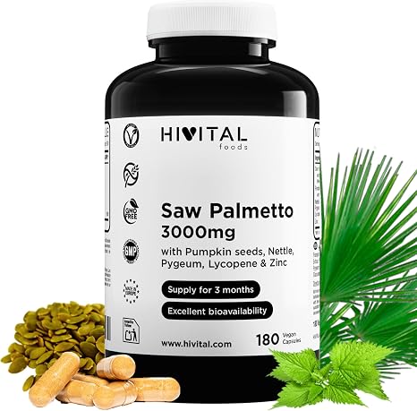 Saw Palmetto 3000mg 180 Vegan Capsules for 3 Months