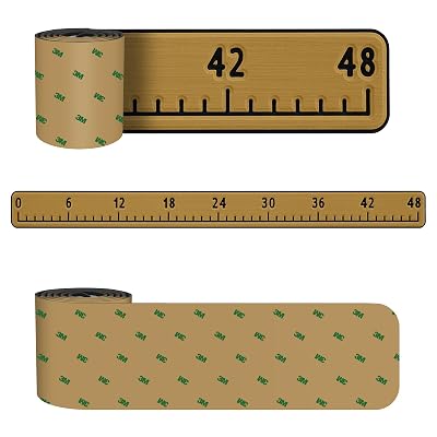 Foam Fish Ruler with 3M Self-Adhesive Backing,EVA Foam Fish Measuring Ruler for Boat Accessories Marine Fish Ruler for Boat,Fish Measuring Tape for Fishing Boat,Cooler Ruler 48 inBrown with Black