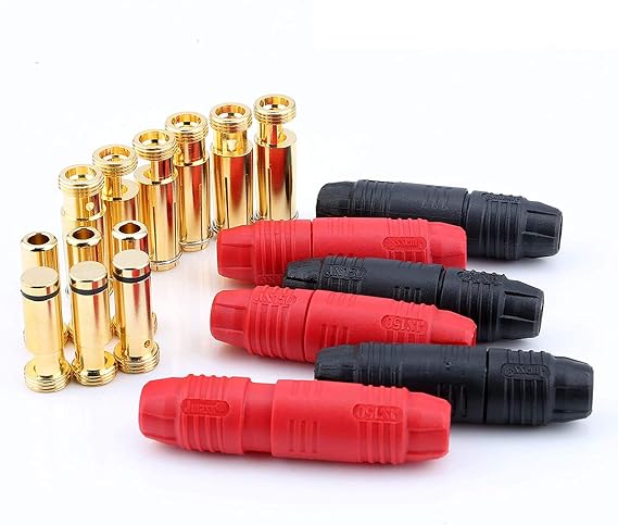 SoloGood 6pairs Amass AS150 Male Female Anti Spark Connector Gold Plated Banana Plug Set for Battery ESC and Charge Lead