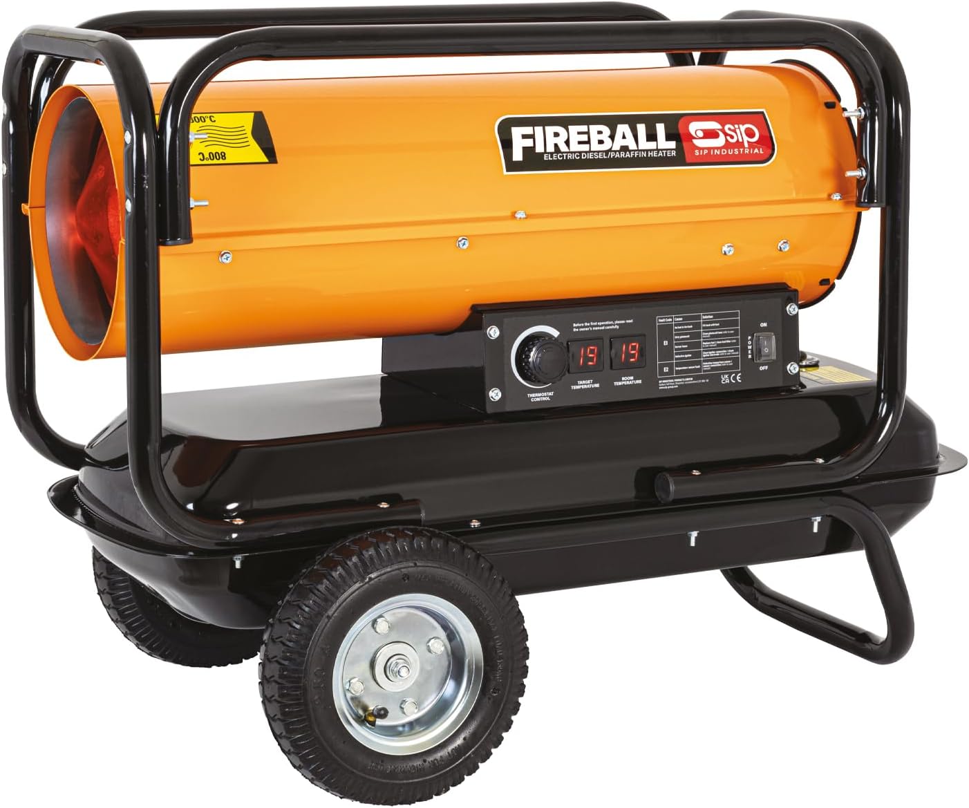 SIP FIREBALL XD75 Space Heater, Diesel/Paraffin/Kerosene, 230V, 22kW / 75,000 BTU/hr, 530m³ / 18,717ft³ Heating Area, 26L Fuel Tank