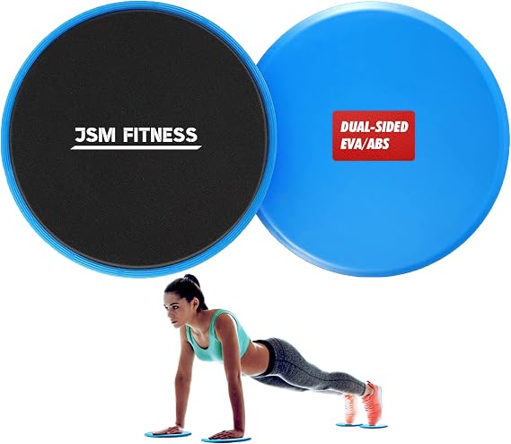 MuscleForge Core Sliders Dual-Sided – Exercise Gliding Discs for Pilates, Fitness, Yoga & Core Training – Sliding Discs for Workout on Carpet & Hard Floors, Pilates Sliders, 2 Pack