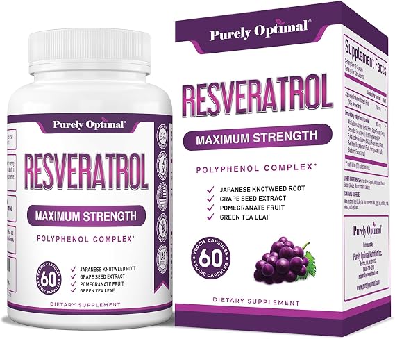 Purely Optimal Resveratrol 1500mg from Japanese Knotweed, 60 Capsules