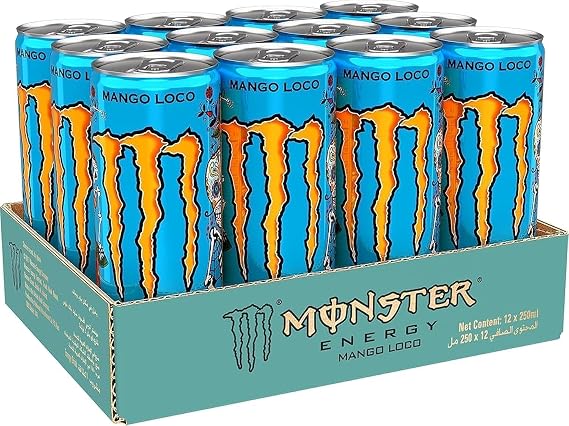 Monster Mango Loco Energy Drink, Can, 12 x 250 ml