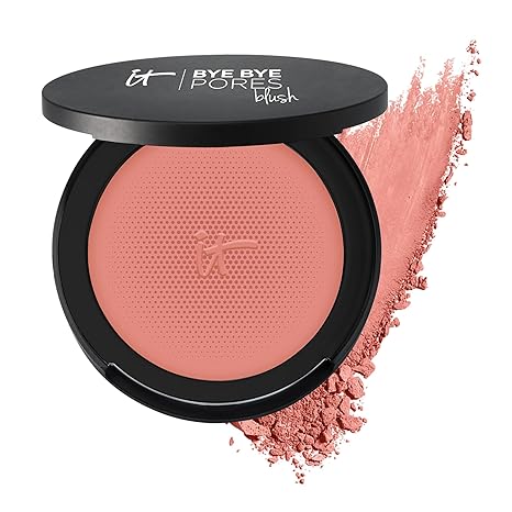 IT Cosmetics Bye Bye Pores Blush - Universal Blurring Blush for Mature Skin | Poreless Finish Airbrush Brightening Blush - Diffuses the Look of Pores + Imperfections, For All Skin Types + Tones