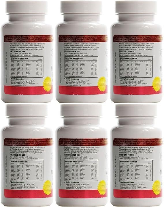 (6 Pack) - Natures Aid Promo Packs - Multi Vitamins & Minerals | 90's | 6 Pack Bundle
