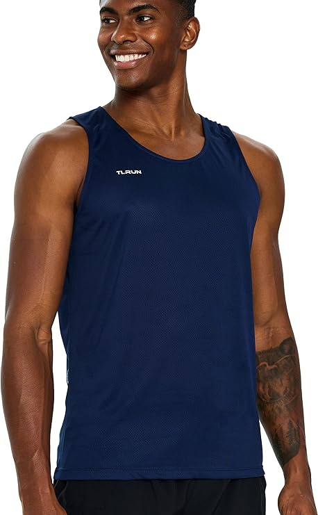 TLRUN Men's Running Tank Top Ultra Lightweight Marathon Singlet Shirts Dry Fit Workout Sleeveless T-Shirts