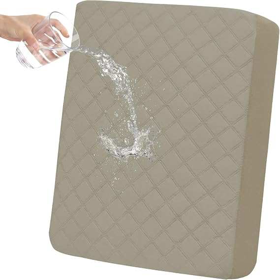 Easy-Going Waterproof Cushion Covers Set, Quilted Stretch 1-Piece Sofa Seat