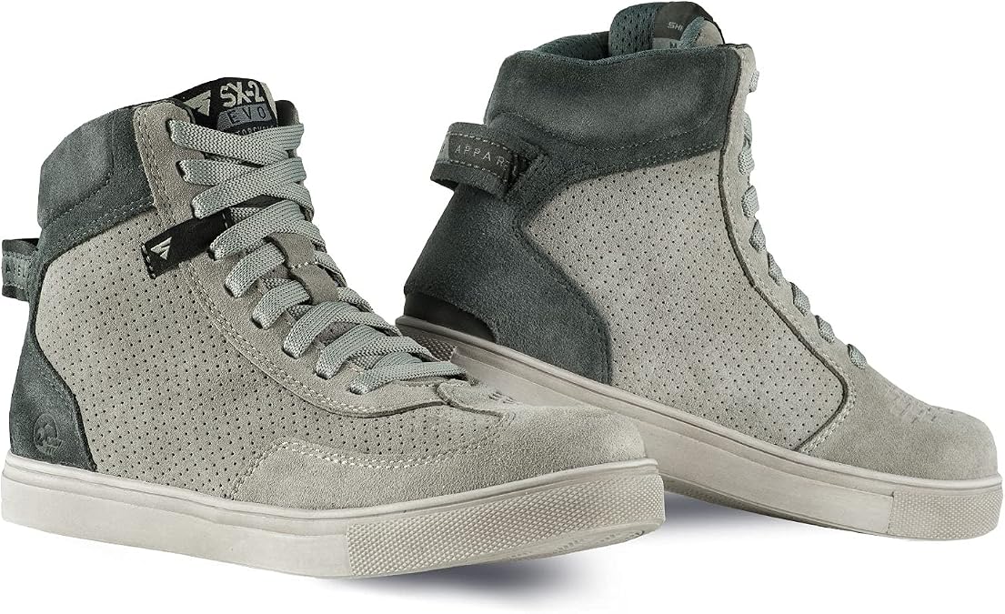 SHIMA SX-2 EVO Motorcycle Shoes for Men - Breathable, Reinforced Leather Biker Motorcycle Boots Men with Ankle Support