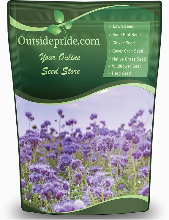 Outsidepride Lacy Phacelia Seeds for Planting - 5 Lbs. Annual, Drought-Tolerant Wildflower Seeds with Light Violet Flowers, Ideal for Pollinator Gardens, Erosion Control, Attracts Bees & Butterflies