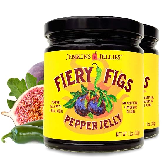 Jenkins Jellies Pepper Jelly (Fiery Fig, 11 Ounce (Pack of 2))