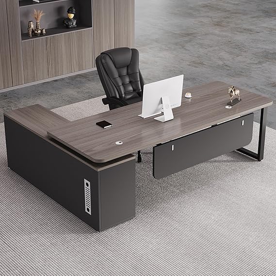 President Desk L Shaped Computer Desk Office Desk President Table 47.2 / 55.1 / 63.0 inches 120 / 140 / 160 cm, Executive Room Executive Room Executive Desk for Corporate Office Room