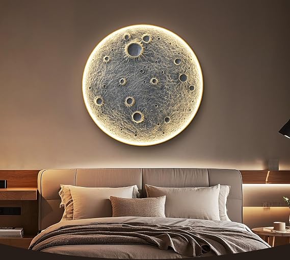 46" Ultra-Realistic Resin Moon Wall Light