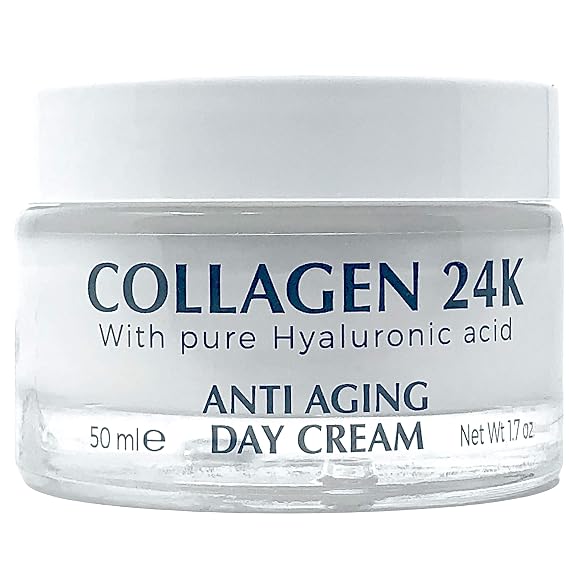 Delfanti-Milano COLLAGEN 24K Anti-Aging Day Cream Face and Neck Moisturizer with pure Hyaluronic Acid Made in Italy.