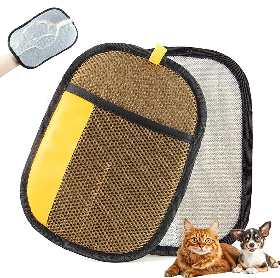 Thickened Pet Hair Removal Glove for Fabric Surfaces, Brown