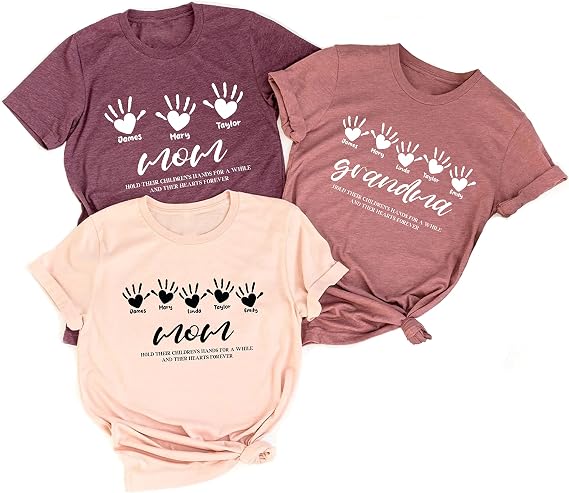 Customizable Mothers Day Shirt for Mom Sweatshirt with Kid Names, Personalized Grandma Birthday Gift, Shirts for Mom with Kids Name, Mama Shirts, Gigi Shirt, Wife, Mimi, Nana, Grandma Bday Gifts