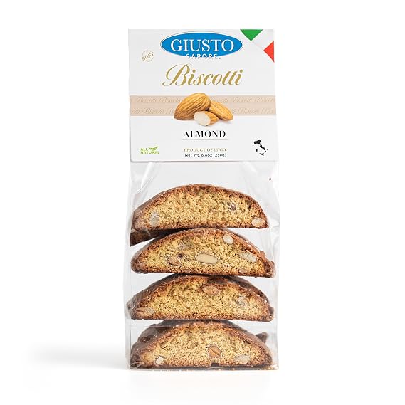 Giusto Sapore Italian Soft Cantuccini- Classic - 250g - Premium Gourmet Brand - Imported from Italy and Family Owned