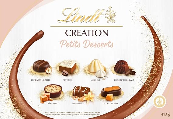 Lindt Creation Dessert | 40 Assorted Fine Dark, Milk and White Chocolate Box Large, 400g | Gift Present or Sharing Box for Him and Her | Christmas, Birthday, Celebrations, Congratulations, Thank you