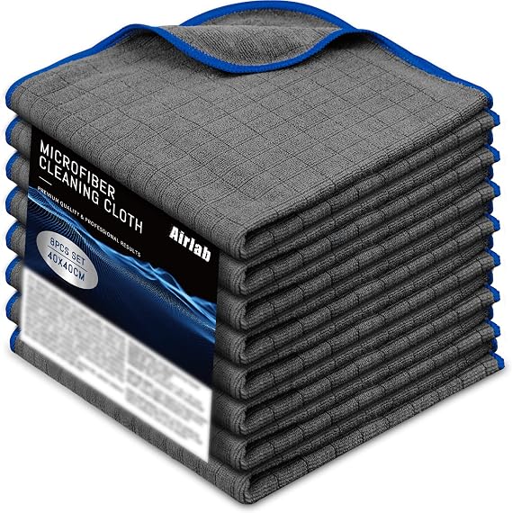 Airlab Glass Polishing Streak Free Miracle Cleaning Cloth, Grey-Navy Blue