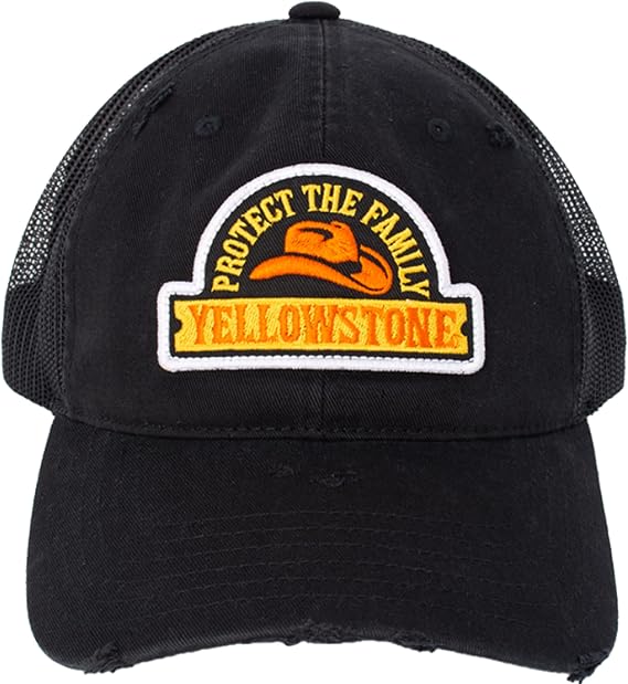 Yellowstone Trucker Hat, Adjustable Snapback Mesh Baseball Hat with Curved Brim