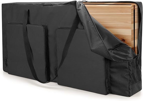DSLEAF Cornhole Carrying Case for 4' x 2' Regulation Size, Heavy-Duty 600D Cornhole Boards Bag with Padded Shoulder Strap and Double Slide Zipper, Only Bag | Fits 4' x 2' Cornhole Boards and 8 Beanbags, Two-ways Zipper, Durbale Nylon Material, Padded Shoulder Strap