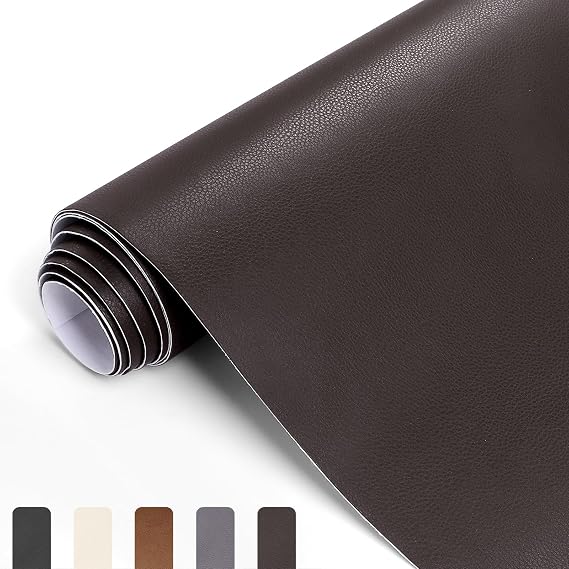 Leather Repair Patch Kit Self-Adhesive Leather Repair Tape for Furniture, Couch, Sofa, Car Seats Instant Fix for Scratches, Cracks & Peels. Waterproof, Durable, Easy to Use(3.9X79 inch,Dark Brown)