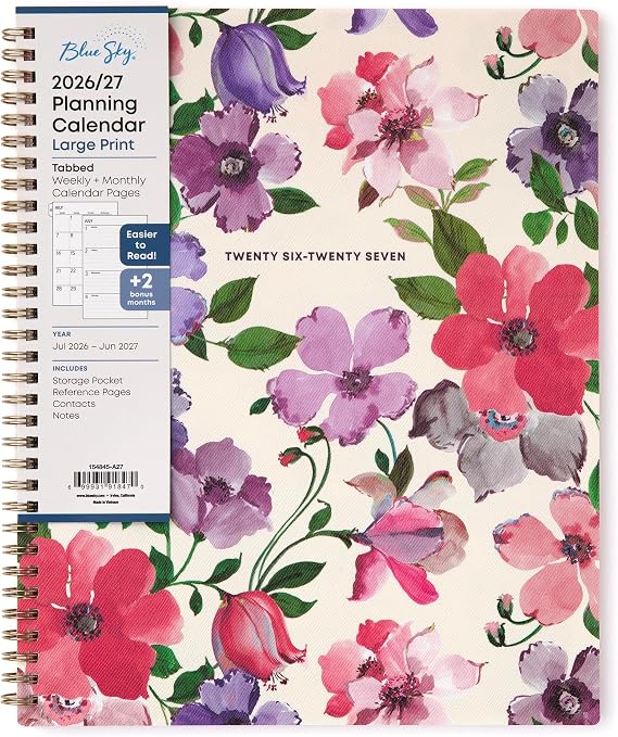 Blue Sky 2026-2027 Weekly & Monthly Academic Planner, 8.5"x11", Charlotte
