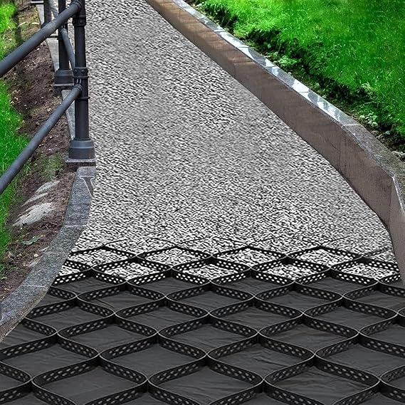 2" Thick Gravel Ground Grid Geo Grid Driveway Stabilization Grids, 3ft/ 5ft/ 10ft/ 15ft/ 20ft/25ft/ 30ft Driveway Grid System for Garden Landscaping Parking Lots Slope Driveways Slope(1m x 7m